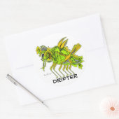 KINDA'S ALS EEN DRIFTER RONDE STICKER (Envelop)