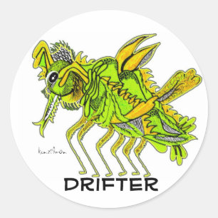 KINDA'S ALS EEN DRIFTER RONDE STICKER
