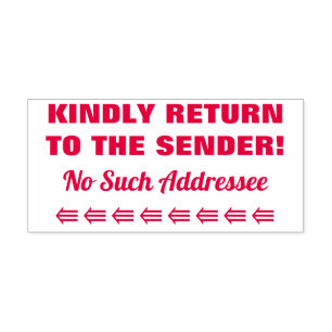 KINDELIJK TERUG NAAR DE SENDER! Rubber Stempel