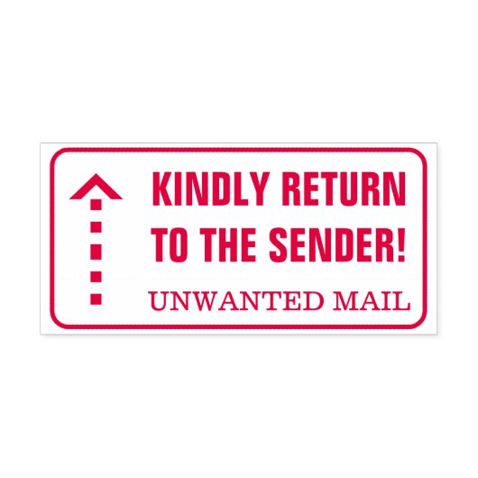 KINDELIJK TERUG NAAR DE SENDER! Rubber Stempel (Design)
