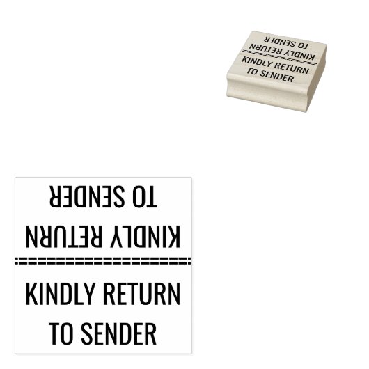 "KINDELIJK TERUG NAAR VERZENDING" Rubberstempel Rubberstempel (Gestempeld)
