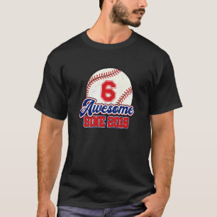 Kinder 06th Birthday Baseball Player 06 Years Old T-shirt