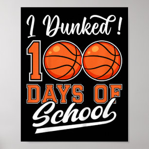 Kinder 100 dagen schoolbasketbal 100e poster