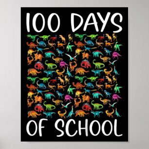 Kinder 100 dagen schooldinosaurus poster