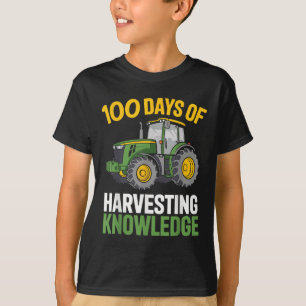 Kinder 100 Dagen van School Boy Tractor Farming 10 T-shirt