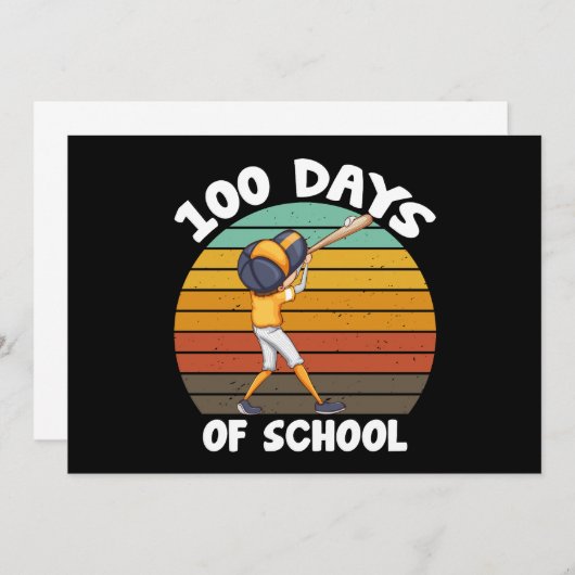 Kinder 100 dagen van schooljongens 100e dag honkba kaart (Voorkant / Achterkant)