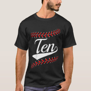 Kinder 10 Jaar Oud 10e Honkbal Softbal Verjaardag  T-shirt