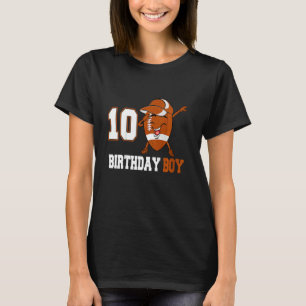 Kinder 10 jaar oud Football dobbenden 10e verjaard T-shirt