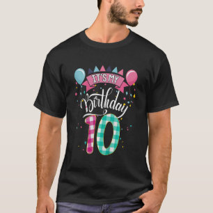 Kinder 10 jaar oud Het is mijn tiende verjaardag v T-shirt