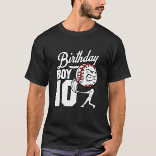 Kinder 10 jaar oude Baseball Birthday Party Theme  T-shirt