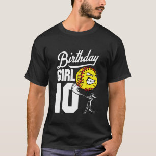 Kinder 10 jaar oude Softball Birthday Party Theme T-shirt