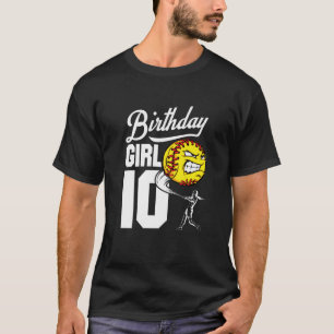 Kinder 10 jaar oude Softball Birthday Party Theme T-shirt
