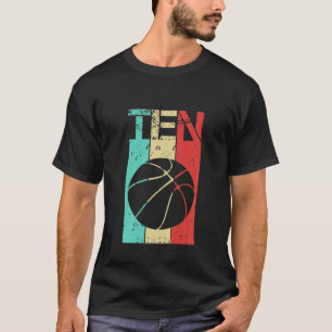 Kinder 10-jarige Basketball Birthday tiende tiende T-shirt