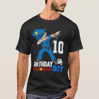Kinder 10-jarige politieman op zaterdag Cop Car T-shirt
