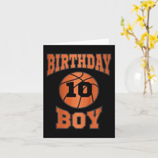 Kinder 10e 10 jaar oud Happy Birthday Boy Bask Kaart (Gele Bloem)