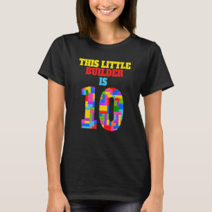 Kinder 10e verjaardag 10 jaar oude bouwer meisje B T-shirt