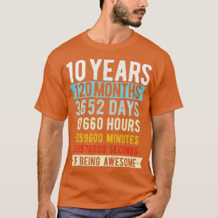 Kinder 10e verjaardag 10 jaar oude retro 120 t-shirt