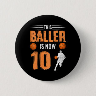 Kinder 10e verjaardag Basketball Player Deze Balle Ronde Button 5,7 Cm