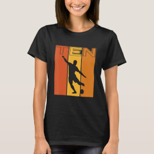Kinder 10e verjaardag football 10 jaar oud voetbal t-shirt