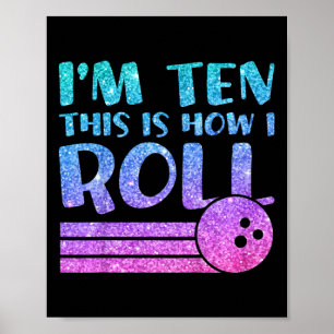 Kinder 10e Verjaardag Meisjes Bowling Gift - Ik be Poster