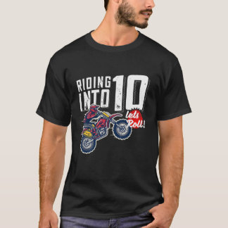 Kinder 10th Birthday Motor Cross, Dirt Bike, Birth T-shirt