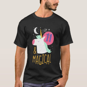 Kinder 11 en 11e verjaardag van het magisch meisje t-shirt