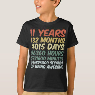 Kinder 11 jaar oud 132 maanden geboortedag t-shirt
