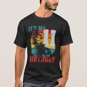 Kinder 11 jaar oud Kind - Birthday Boy - Dirt Bike T-shirt