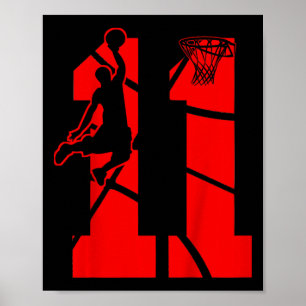 Kinder 11-jarige 11e Basketball BirthdayThe Poster