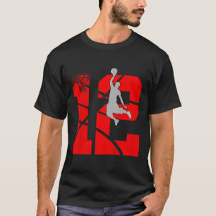 Kinder 12-jarige 12e Basketball BirthdayThe T-shirt