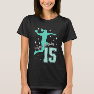 Kinder 15e verjaardag handbal speelmeisje_1 t-shirt