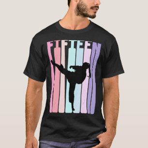 Kinder 15e verjaardag Retro Taekwondo Karate Girls T-shirt