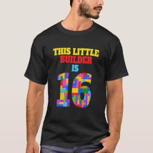 Kinder 16e verjaardag 16 jaar oude bouwer Jongen M T-shirt