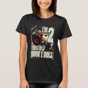 Kinder 1 jaar oud monster truck verjaardag t-shirt