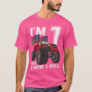 Kinder 1 jaar oude Jongen Monster Truck 1 septembe T-shirt