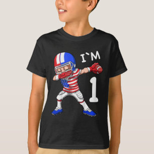 Kinder 1 Verjaardag Amerikaans Football Dabbing 1 T-shirt