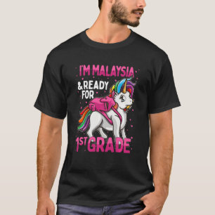 Kinder 1e Grader Unicorn ik ben Maleisië en klaar T-shirt