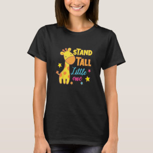 Kinder 1e verjaardag eerste verjaardag Giraffe sta T-shirt