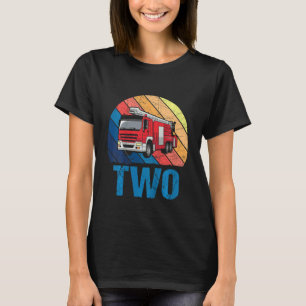 Kinder 2 jaar oud 2e verjaardag Jongen brandweervu T-shirt
