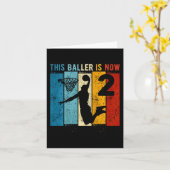 Kinder 2 jaar oud basketbal 2e verjaardagsjongen kaart (Gele Bloem)