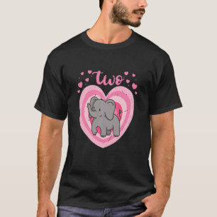 Kinder 2 Jaar Oud Leuke Olifant Verjaardags Meisje T-shirt