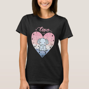 Kinder 2 Jaar Oud Leuke Olifant Verjaardags Meisje T-shirt