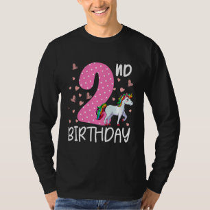 Kinder 2 jaar oud meisjes eenhoorn 2e verjaardag t-shirt