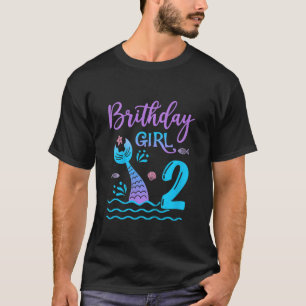 Kinder 2 Jaar Oud Zeemeermin staart 2e Verjaardag T-shirt