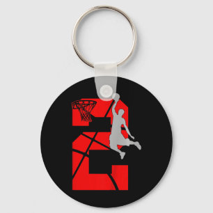 Kinder 2 jaar oude 2e Basketball BirthdayThema Sleutelhanger