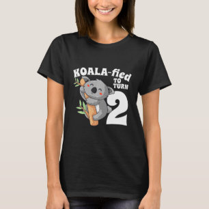 Kinder 2 jaar oude Koala Birthday Koalafied Girl C T-shirt