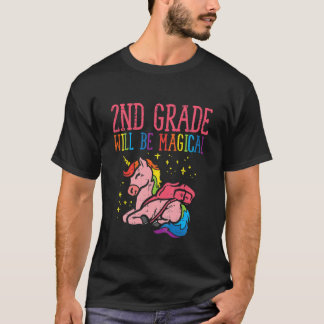 Kinder 2e graad Tweede Magische Unicorn Eerste Dag T-shirt