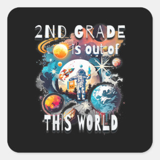Kinder 2e klas is uit dit Wereldschooljaar St Vierkante Sticker