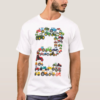 Kinder 2e Verjaardag Boerderij Tractor Twee 2 Jaar T-shirt