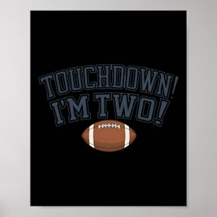 Kinder 2e verjaardag Football speler Touchdown in Poster